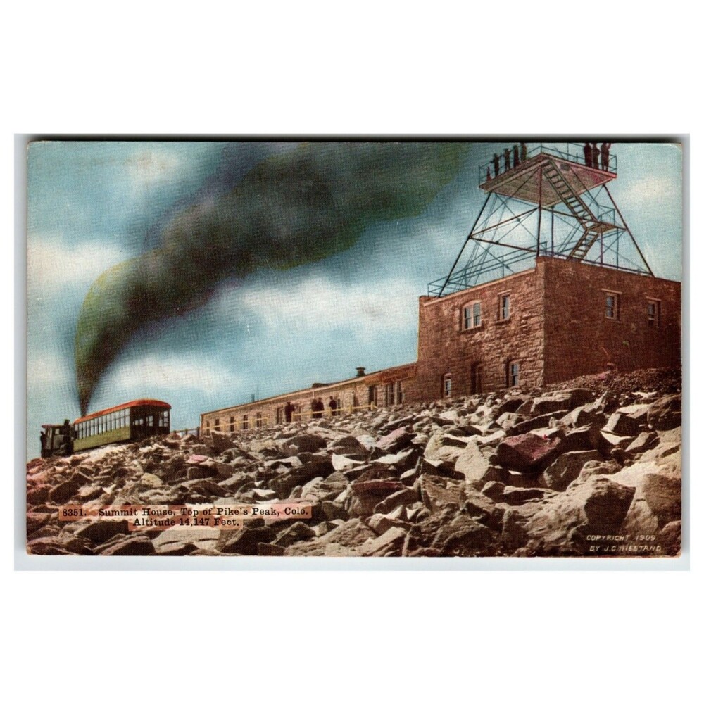 1909 Pikes Peak Summit House Cog Railway Colorado Vintage Postcard